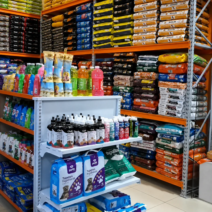 Variedade de produtos para aquarismo
